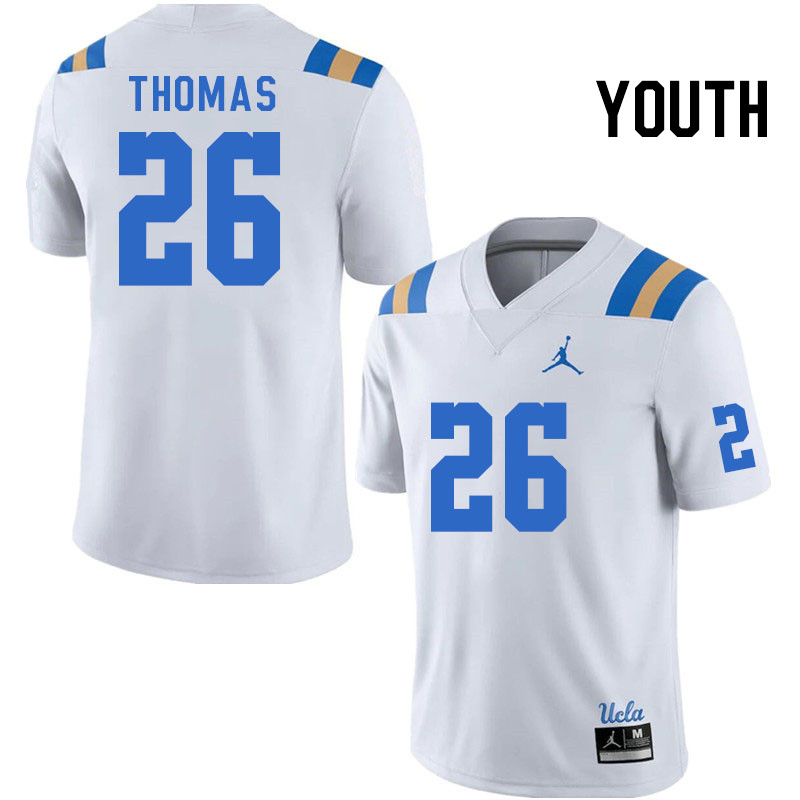 Youth #26 Zeke Thomas UCLA Bruins College Football Jerseys Stitched Sale-White